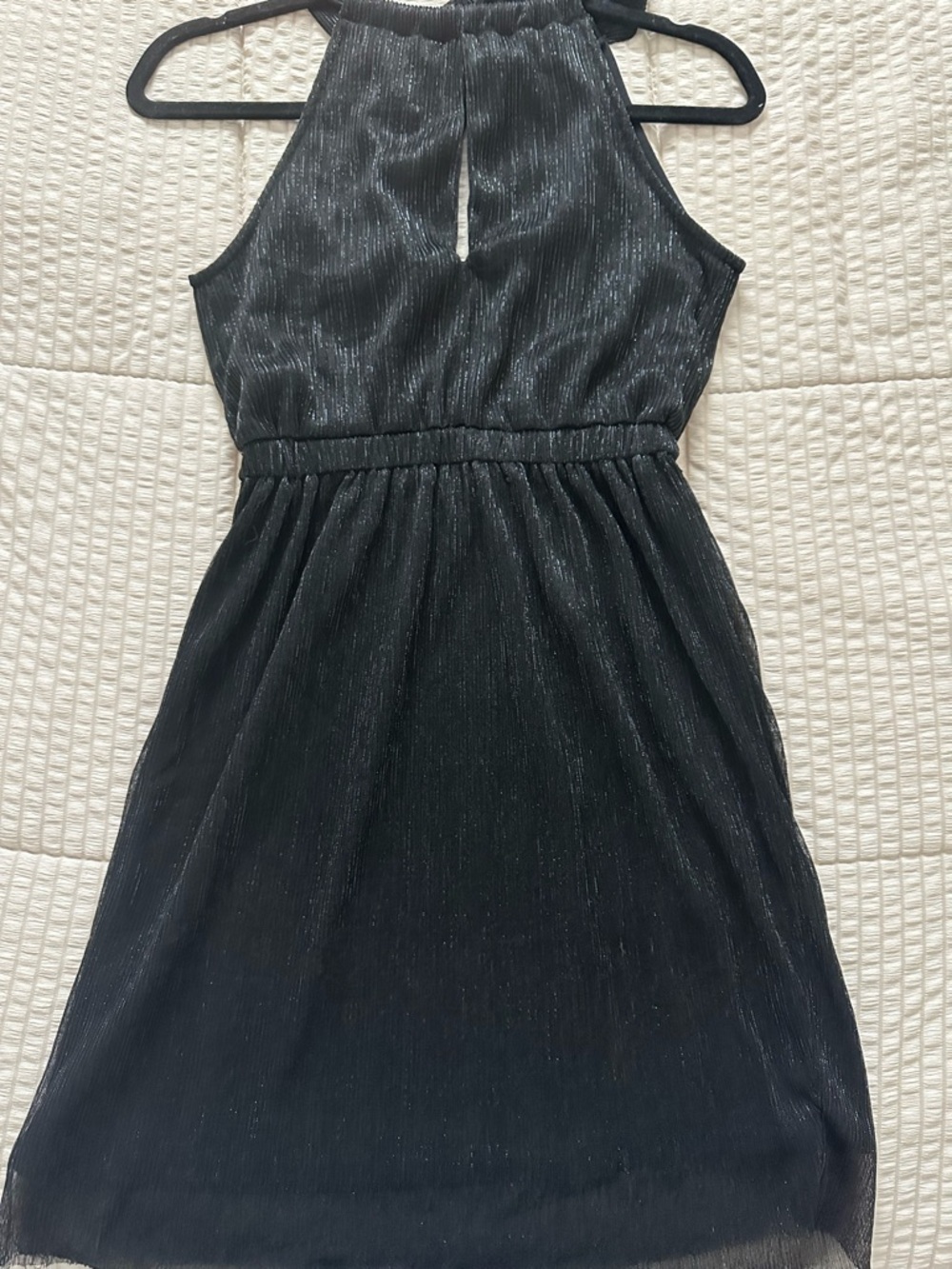 H&M Black Metallic Halter Dress with Shimmer
